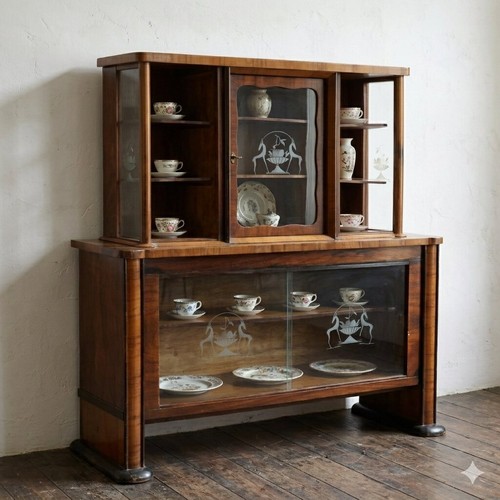 Meuble vitrine vintage - meuble, plaqué