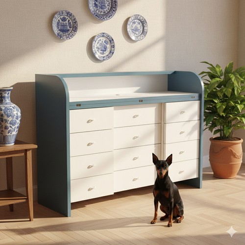 Meuble tiroirs vintage bois - meuble,