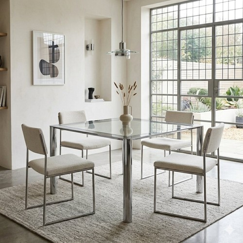 Table vintage métal - vintage, chromé